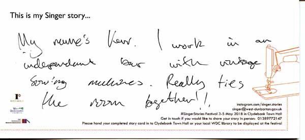 image of Singer Stories Postcard 118