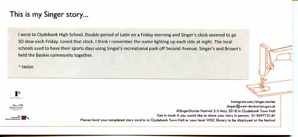 image of Singer Stories Postcard 121