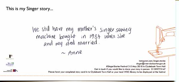 image of Singer Stories Postcard 123