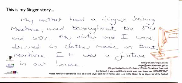 image of Singer Stories Postcard 128