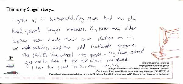 image of Singer Stories Postcard 131