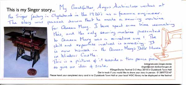 image of Singer Stories Postcard 134