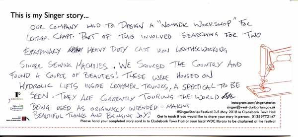 image of Singer Stories Postcard 140