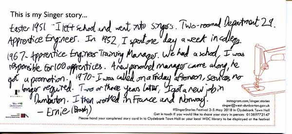 image of Singer Stories Postcard 142