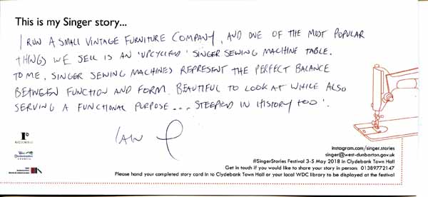 image of Singer Stories Postcard 145