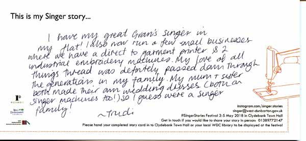 image of Singer Stories Postcard 148