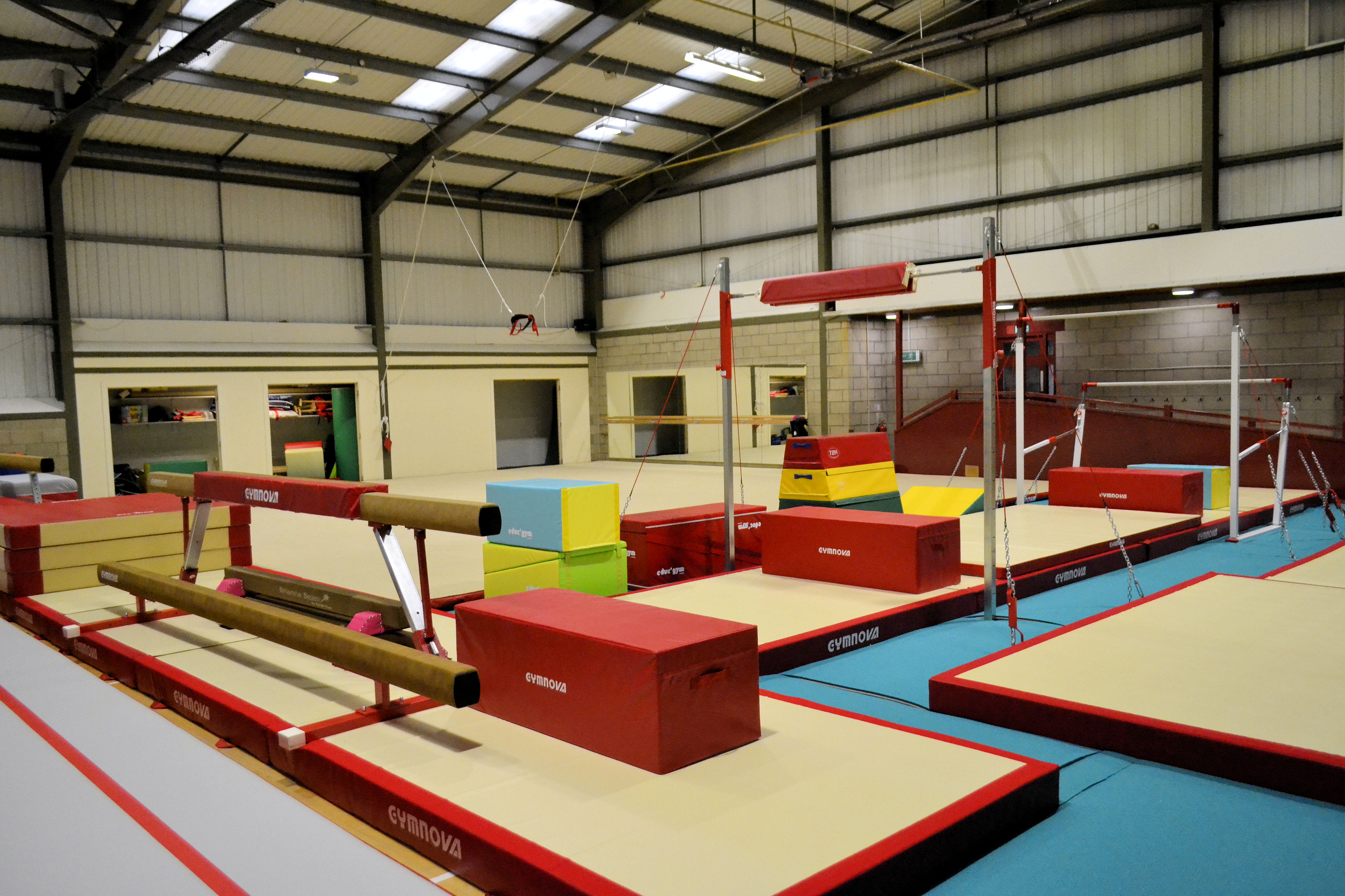 image of Gymnastics hall with equipment out