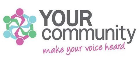 Your Community Logo with make your voice heard text