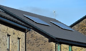 Roof with solar panels 
