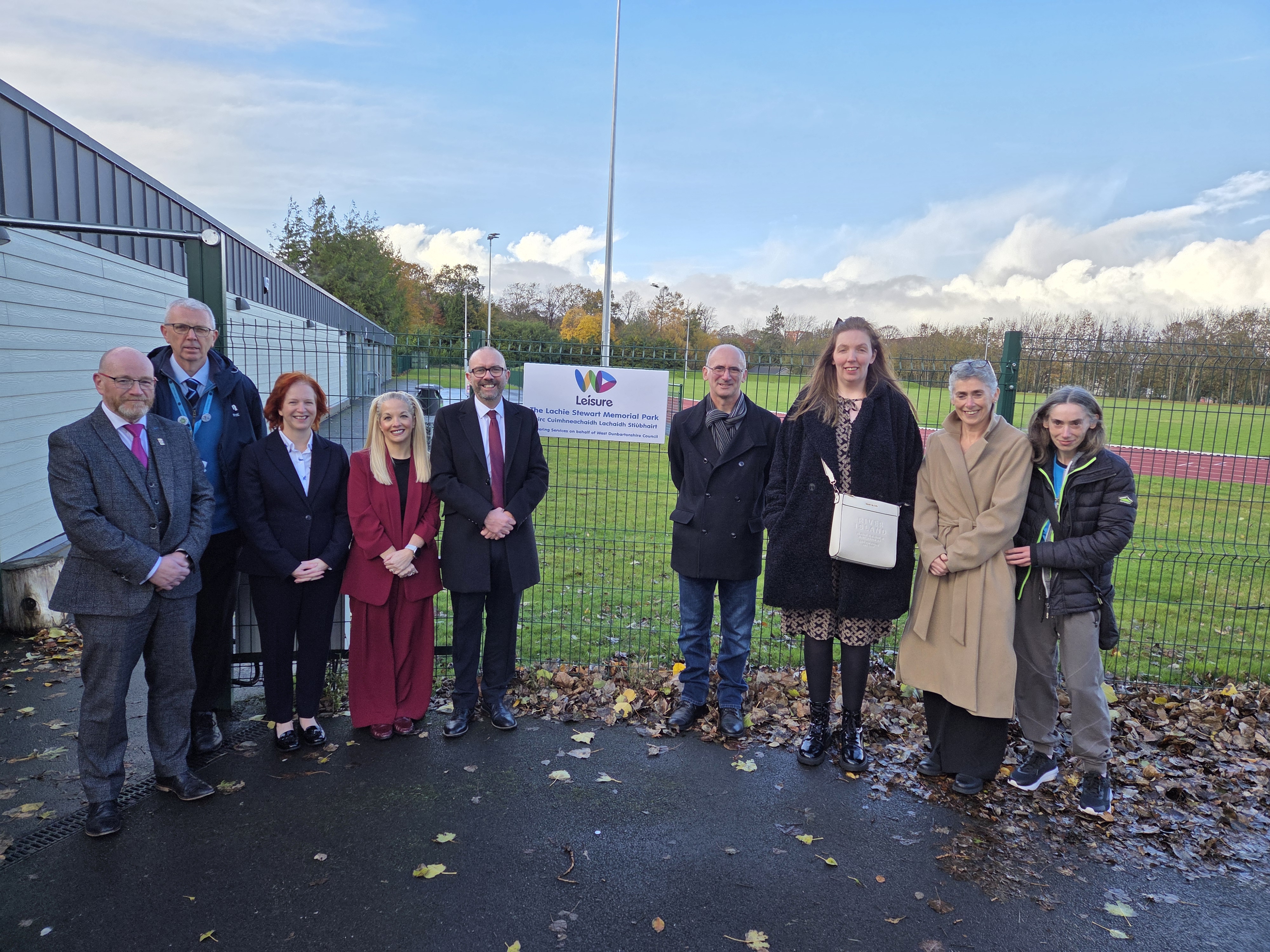 West Dunbartonshire officials alongside members of Lachie Stewart's family