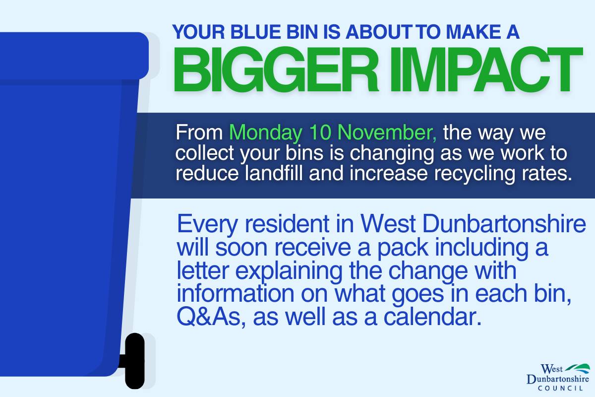Blue Bin Bigger Impact - reduce landfill and increase recycling rates