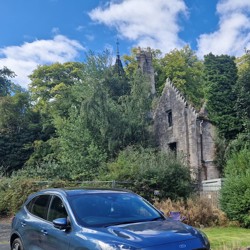 Side view of Levenford Lodge and Coach House