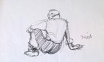 Figure drawing artwork by artist Coll Hamilton featured as part of the RSA 200 programme.