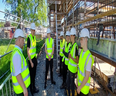 Foundation Apprenticeship pupils on a construction site