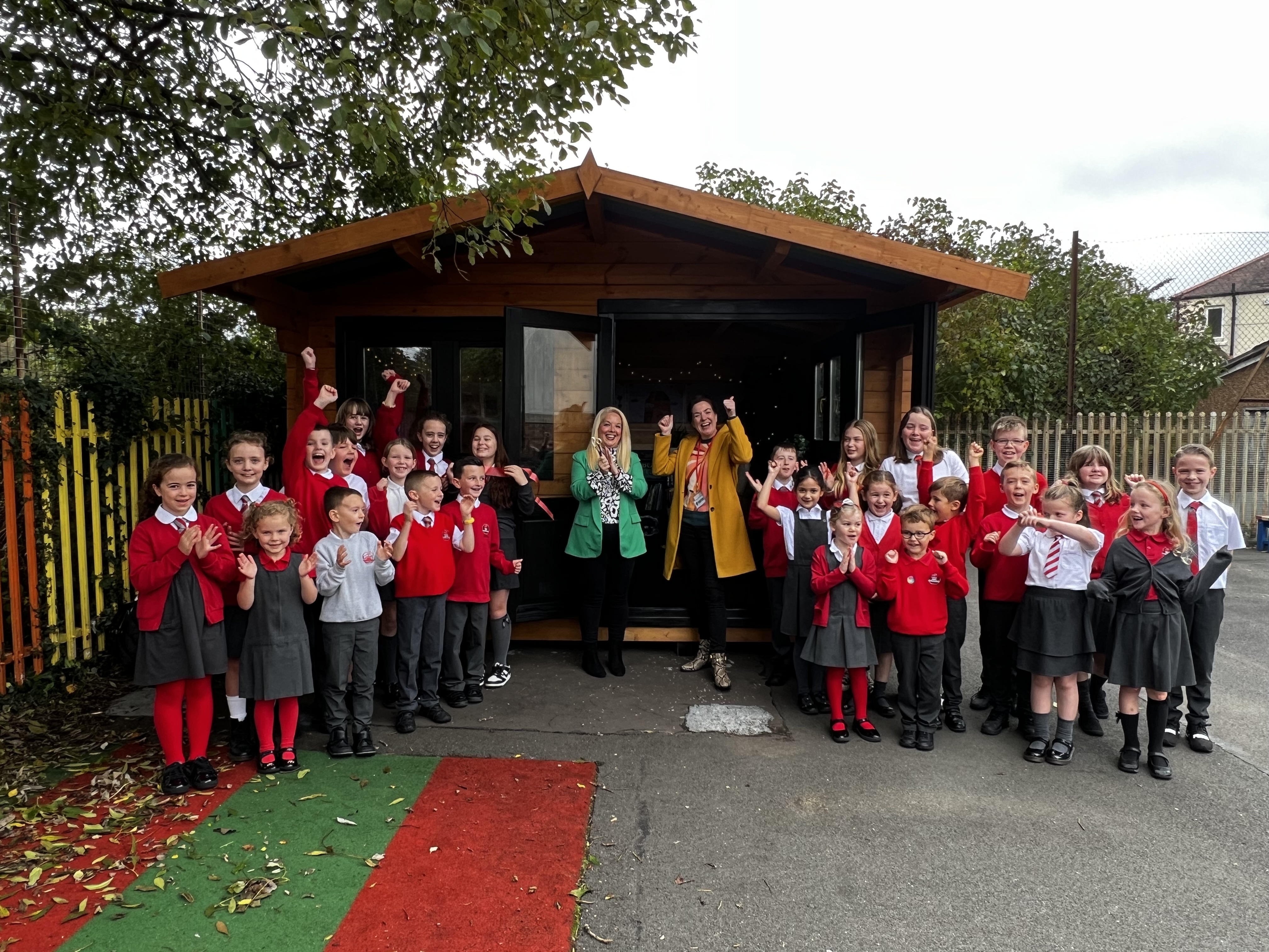 Councillor Clare Steel, Convener of Educational Services, visited the school today to officially open the hut and speak to children who will benefit from the facility.