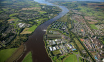 Aerial view of Clyde waterfront