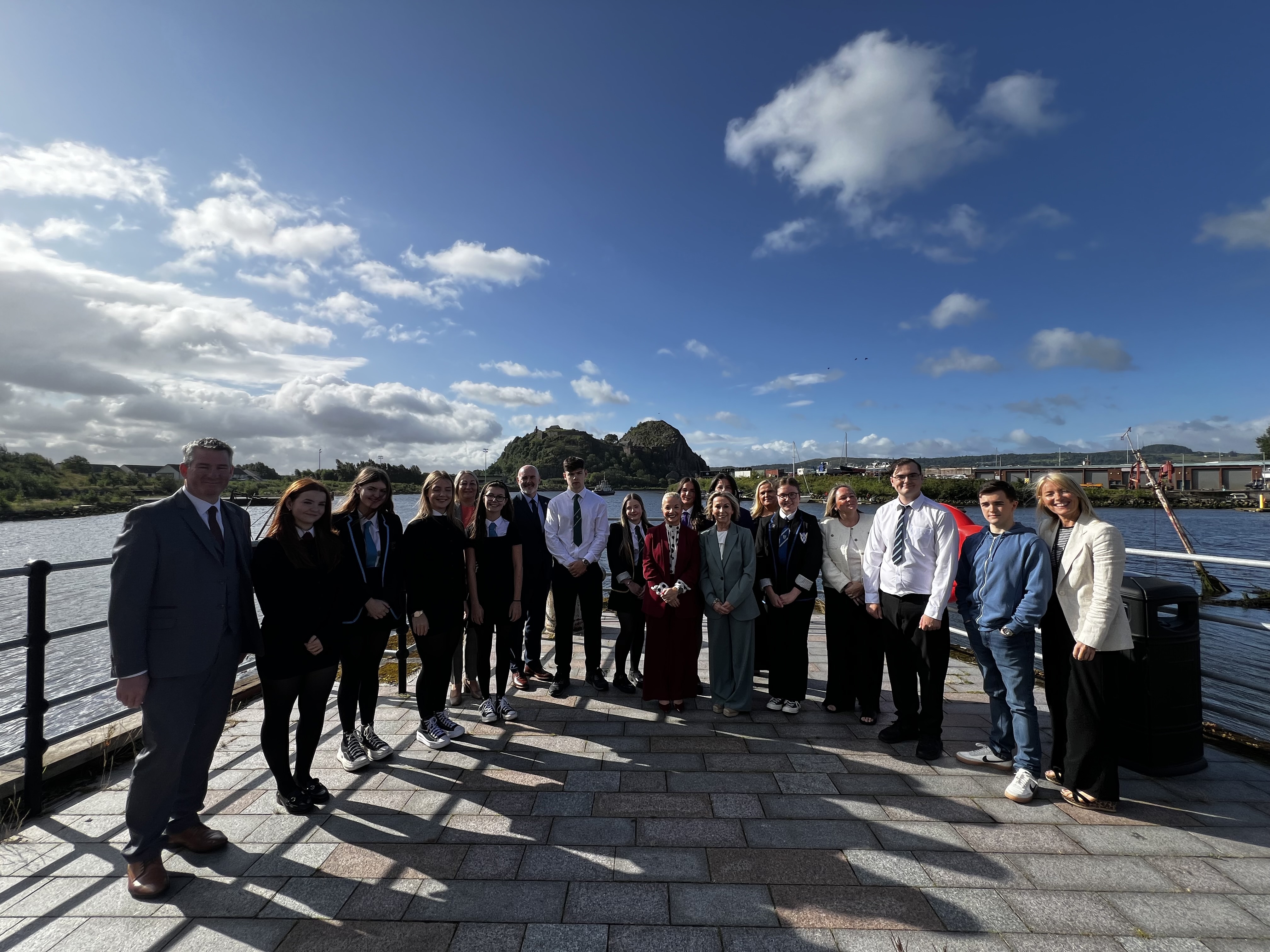 Pupils and Headteachers from all 6 High Schools with Laura Mason and Councillor Clare Steel