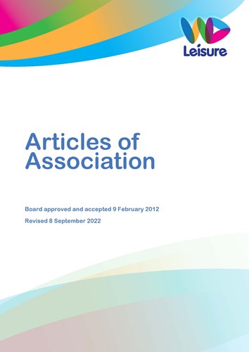 Cover of Articles of Association