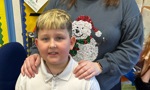 Teacher and pupil of Whitecrook Primary