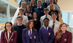 Pupils from all West Dunbartonshire schools with headteachers and Michelle McGinty and Gillian Hamilton