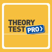 Yellow image with Theory test Pro text in black over it
