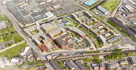 aerial view of Clydebank
