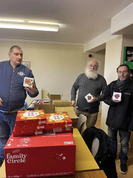 North and South Drumry TRA members wrapping presents for donation.